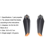 DJI Air 2S / Mavic Air 2用オリジナル1ペアノイズリダクションプロペラ、Air 2S / Mavic Air 2用