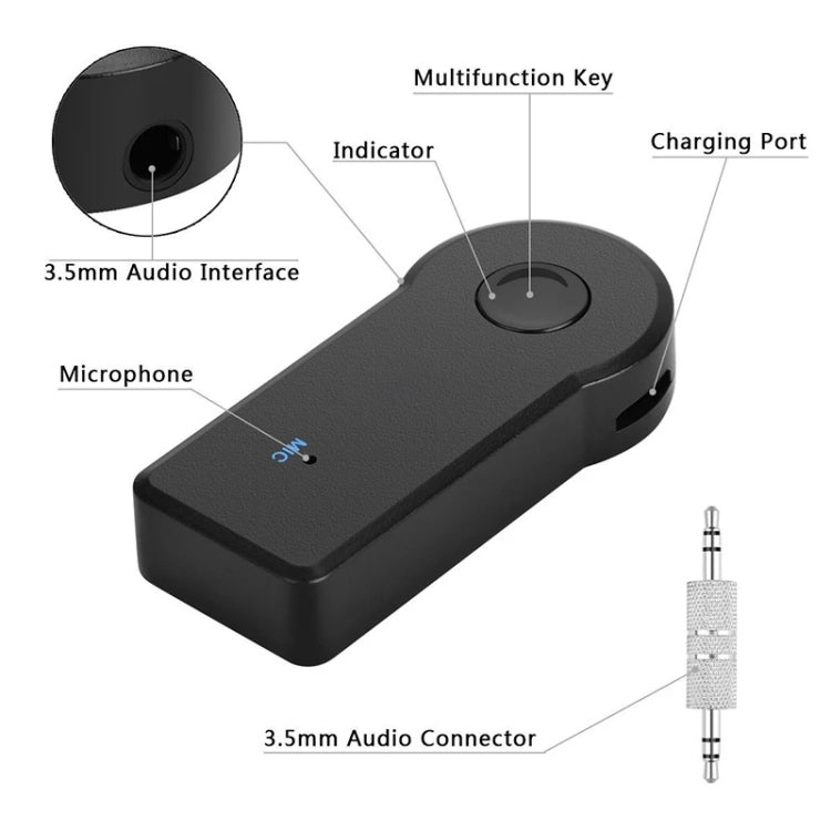 2-in-1 3.5mm AUX メタルアダプター + USB 車用 Bluetooth 4.1 ワイヤレス Bluetoothレシーバー オーディオレシーバーコンバーター, オーディオレシーバー