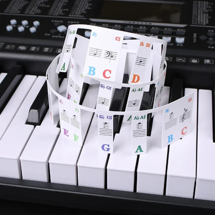 子供用初心者ピアノキーボードカラーステッカー 楽器アクセサリー, 模造ピアノ鍵盤 61鍵, ピアノ鍵盤 61鍵
