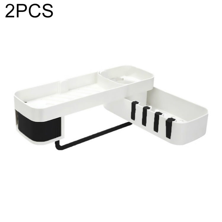 2個セット浴室アクセサリー シャワー棚 シームレス回転三脚 シームレス固定具収納ラック キッチン三脚