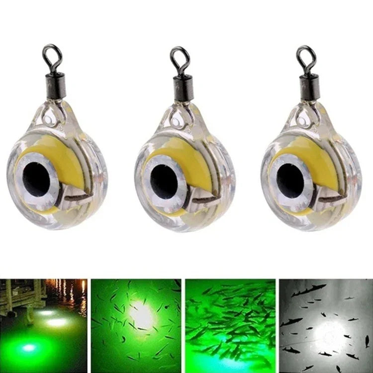 LEDルアーフィッシュランプ魚眼水中魚ランプ、白、赤、青、緑