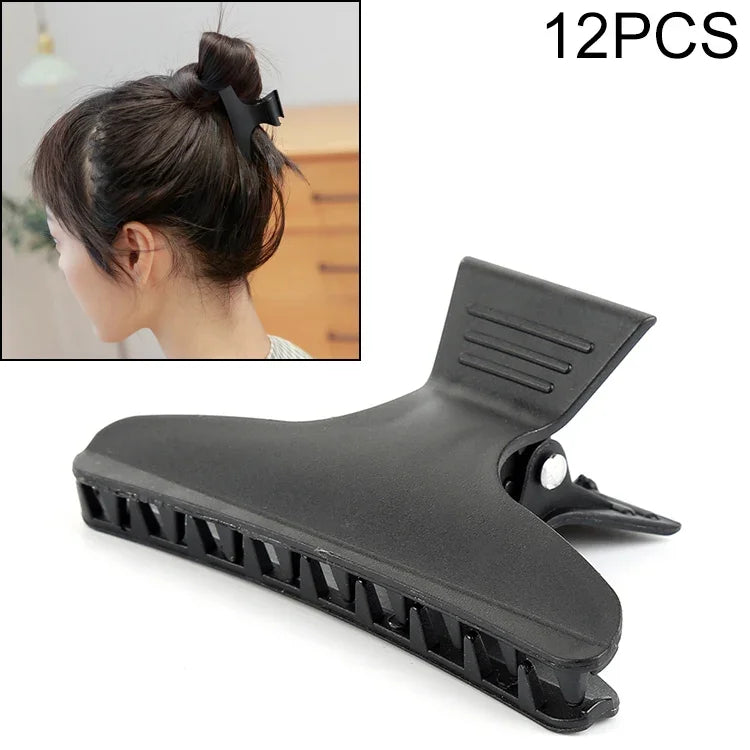 12個入り小型バタフライクリップ バーバープレート ヘアサロン専用位置決めクリップ