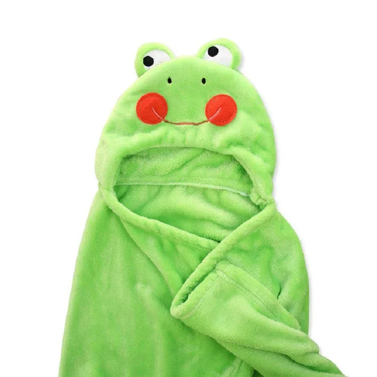 赤ちゃん動物形フード付きケープバスタオル, 100×75cm