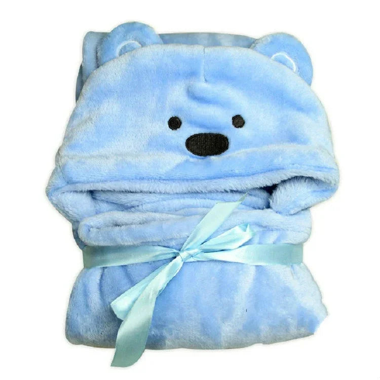 赤ちゃん動物形フード付きケープバスタオル, 100×75cm