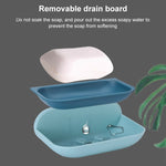 クラウドソープボックス トイレ用クリエイティブ壁掛け浴室トイレ 無打孔二層排水ラック、ホワイト、ピンク、ダークブルー、ライトブルー