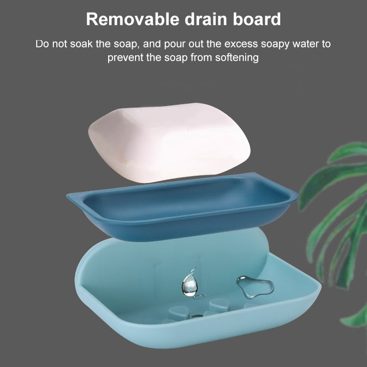 クラウドソープボックス トイレ用クリエイティブ壁掛け浴室トイレ 無打孔二層排水ラック、ホワイト、ピンク、ダークブルー、ライトブルー