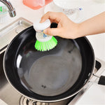 2個セット キッチン用洗浄器具 鍋・食器ブラシ 洗剤ディスペンサー付き ランダムカラー配送 鍋・食器ブラシ