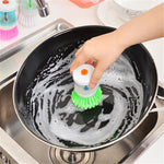 2個セット キッチン用洗浄器具 鍋・食器ブラシ 洗剤ディスペンサー付き ランダムカラー配送 鍋・食器ブラシ