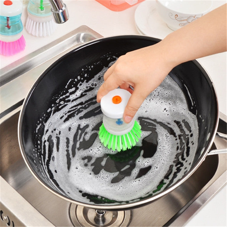 2個セット キッチン用洗浄器具 鍋・食器ブラシ 洗剤ディスペンサー付き ランダムカラー配送 鍋・食器ブラシ