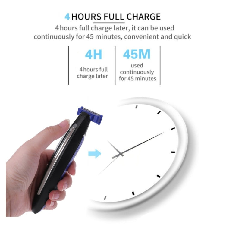 電動男性用シェーバー充電式シェーバートリマー、ブラック＋ブルー