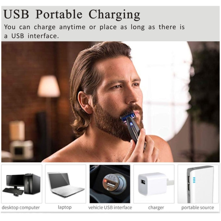 電動男性用シェーバー充電式シェーバートリマー、ブラック＋ブルー