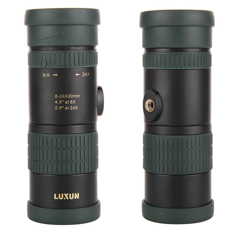 LUXUN 8-24X30シマー夜間視単筒変動望遠鏡電話クリップ＆三脚付き、電話クリップ＆三脚付き