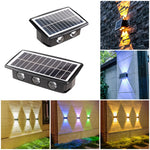 ソーラー壁掛けランプ 屋外防水 上下両方向ダブルヘッドスポットライト、4LED、8LED、6LED