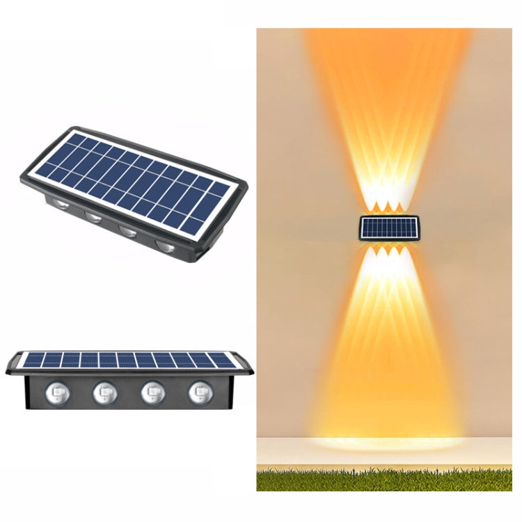 ソーラー壁掛けランプ 屋外防水 上下両方向ダブルヘッドスポットライト、4LED、8LED、6LED