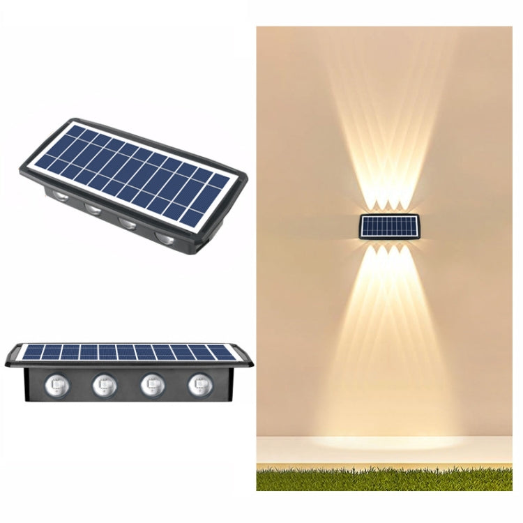 ソーラー壁掛けランプ 屋外防水 上下両方向ダブルヘッドスポットライト、4LED、8LED、6LED