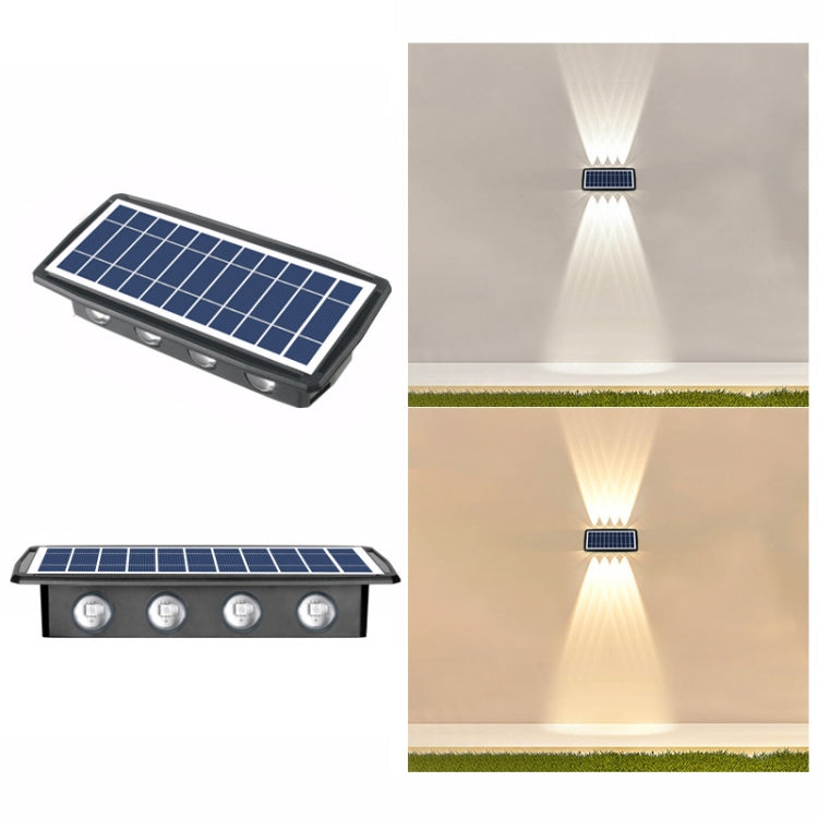 ソーラー壁掛けランプ 屋外防水 上下両方向ダブルヘッドスポットライト、4LED、8LED、6LED