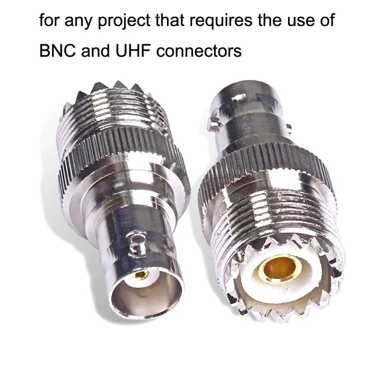BNCメスジャックからUHF PL-259メス 直線型RF同軸アダプターコネクター、BNCメスからUHFメス