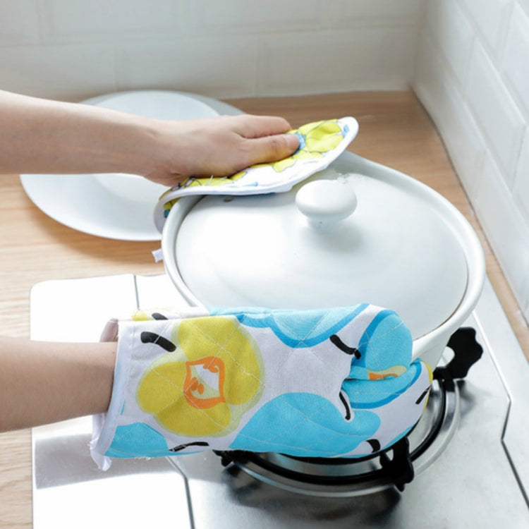 5セット 2in1 厚手電子レンジ耐高温プラスベルベット断熱手袋セット、5セット