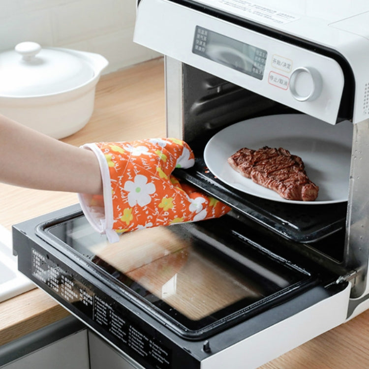 5セット 2in1 厚手電子レンジ耐高温プラスベルベット断熱手袋セット、5セット