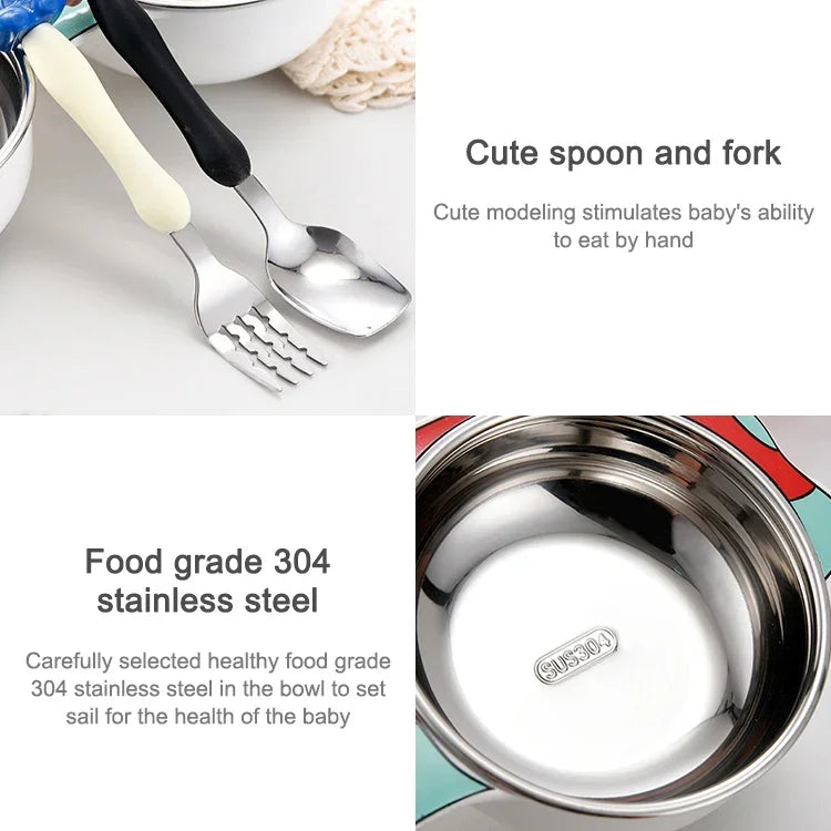 304ステンレス製子供用車内食事プレート ブルー（取り外し・洗浄可能）