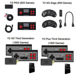 ワイヤレスダブルHDMIテレビミニゲームコンソール、Y2 SG セガ（900ゲーム内蔵）