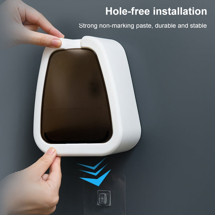 壁掛けトイレブラシ シンプル 無打孔 バスルーム掃除ブラシ、ホワイト、ブラック