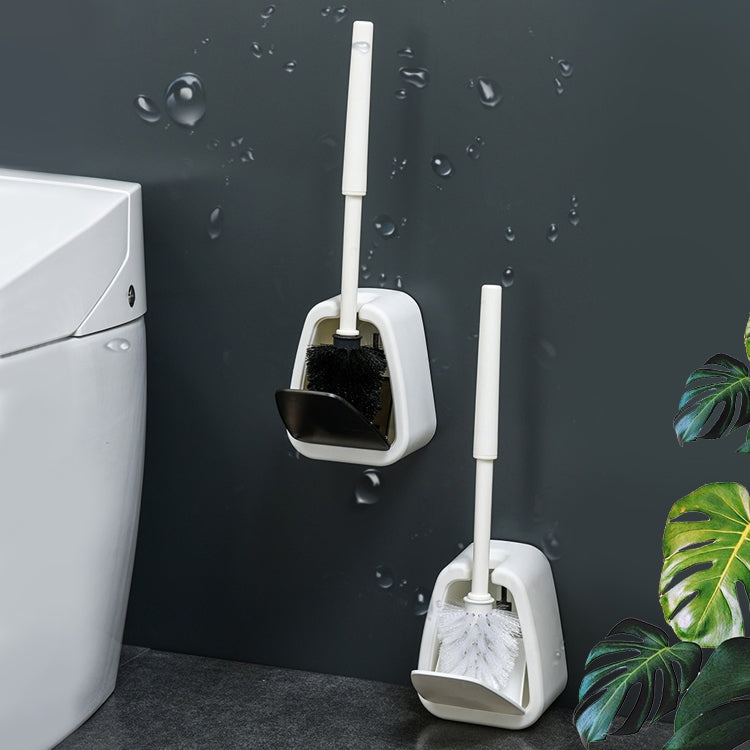 壁掛けトイレブラシ シンプル 無打孔 バスルーム掃除ブラシ、ホワイト、ブラック