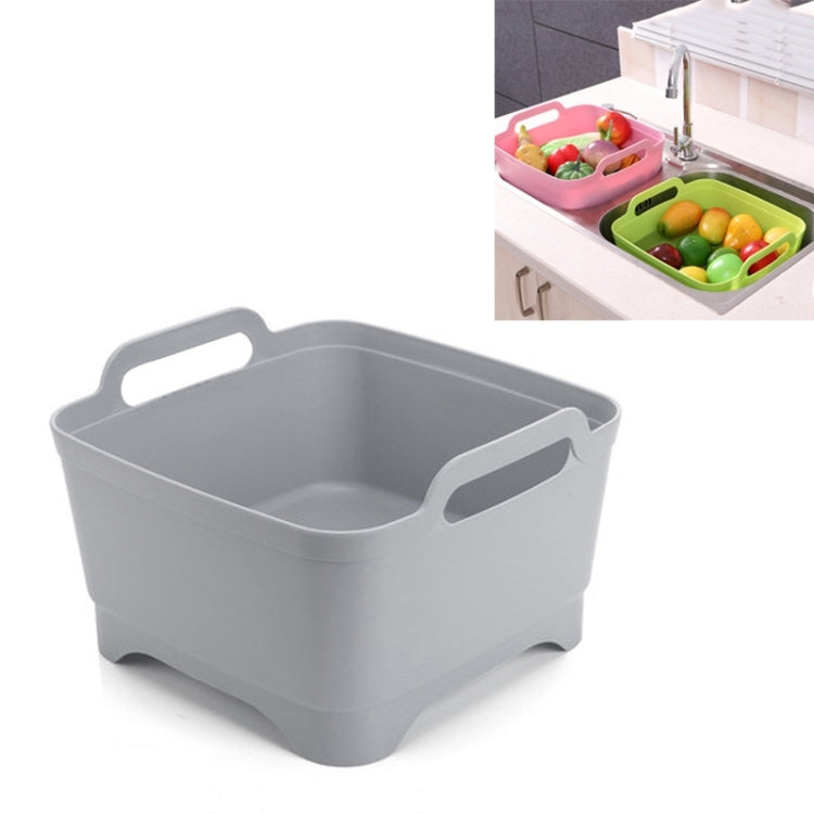 2個セット多機能モバイルシンク キッチンプラスチック野菜洗いバスケット 果物・野菜収納排水バスケット、ピンク、パープル、グリーン、ブルー、ホワイト、ダークグレー、ダークグリーン
