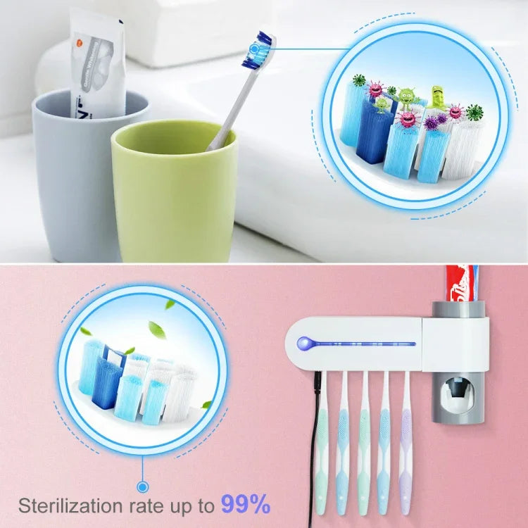 パンチフリー トイレ壁掛け 紫外線電気消毒 歯ブラシホルダー、USプラグ、UKプラグ、EUプラグ、USB充電対応