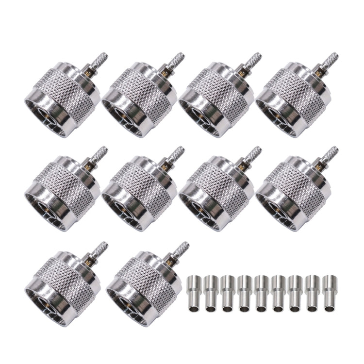 Nタイププラグコネクター低損失RF同軸コネクター、RG316/RG174/LMR用10個NJ-1.5、RG58/RG402/LMR195用10個NJ-3、LMR240用10個NJ-4、LMR300/5D-FB用10個NJ-5、LMR400用10個NJ-7