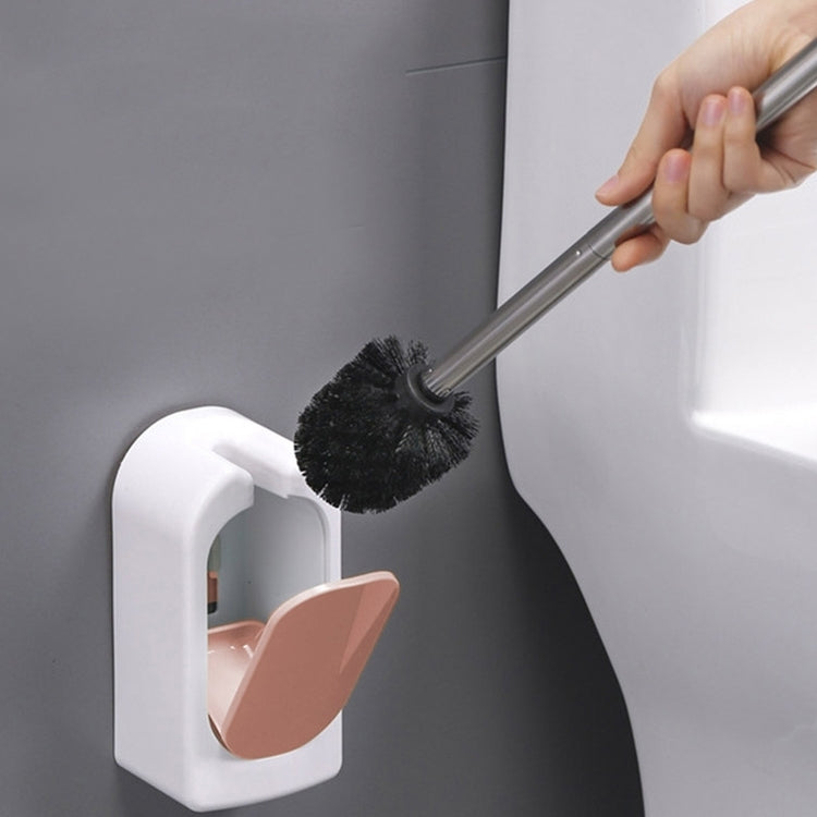 バスルームトイレ壁掛けトイレブラシセット 柔らかい毛 長い柄 死角なし、ピンク、ブルー、グリーン、グレー
