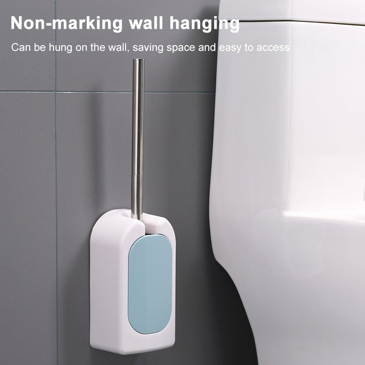 バスルームトイレ壁掛けトイレブラシセット 柔らかい毛 長い柄 死角なし、ピンク、ブルー、グリーン、グレー