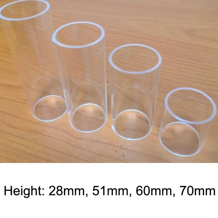 5個セット アクリルギタースライドチューブ フォークスライドブロック、28mm（透明）、51mm（透明）、60mm（透明）、70mm（透明）