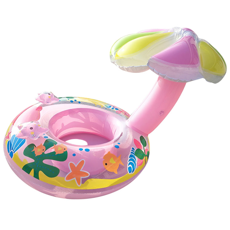 子供用環境保護PVCインフレータブル日よけキノコ形シートスイミングリング キノコ(ブルー)、キノコ(ピンク)