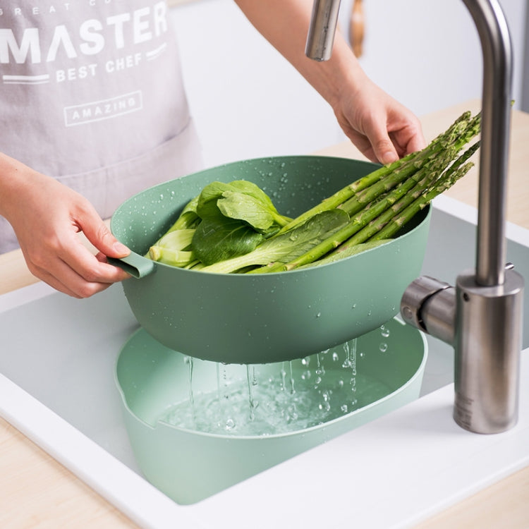 キッチン米パン二重皿野菜水切りバスケットプラスチック果物バスケット、U字型ライトグリーン、U字型ダークレッド、U字型ライトグレー、O字型ライトグリーン、O字型ダークレッド