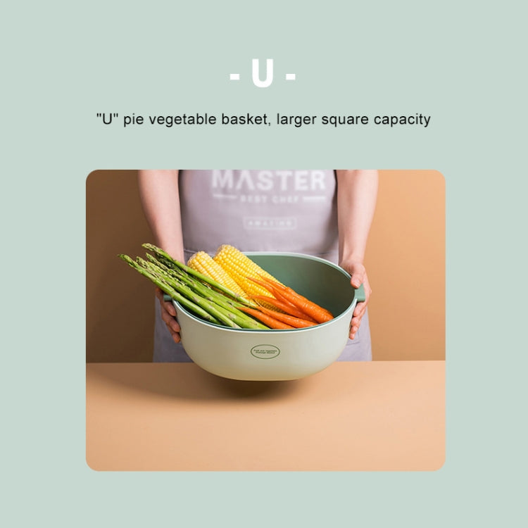 キッチン米パン二重皿野菜水切りバスケットプラスチック果物バスケット、U字型ライトグリーン、U字型ダークレッド、U字型ライトグレー、O字型ライトグリーン、O字型ダークレッド