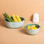 キッチン米パン二重皿野菜水切りバスケットプラスチック果物バスケット、U字型ライトグリーン、U字型ダークレッド、U字型ライトグレー、O字型ライトグリーン、O字型ダークレッド