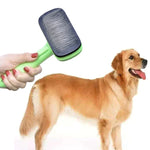 ペット毛取りコーム 自動毛取りブラシ 犬用グルーミングコーム クリーニング用品, グリーン