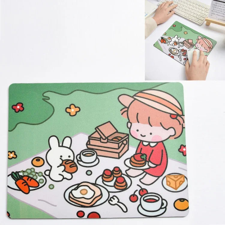 5個セット クリエイティブかわいいカートゥーンウサギ女の子マウスパッド ノートパソコン 学生用マウスパッド、ソファ、かくれんぼ、睡眠、食事