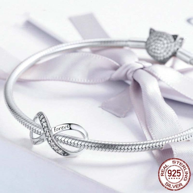 925スターリングシルバー無限家族永遠ビーズ女性用DIYブレスレットアクセサリー、SCC1146