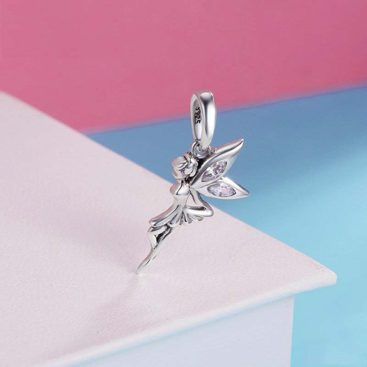 925スターリングシルバー フラワーフェアリー ダングルペンダント 女性用 DIYブレスレット ネックレスアクセサリー, SCC359