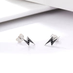 S925スターリングシルバースタッドピアス ライトニングレディダイヤモンドピアス, SCE156