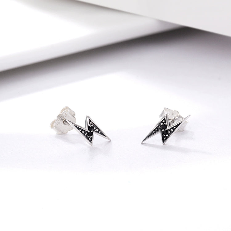 S925スターリングシルバースタッドピアス ライトニングレディダイヤモンドピアス, SCE156