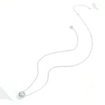 プラチナメッキジルコンネックレス S925スターリングシルバー シンプル女性用ネックレス, SCN345