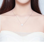 プラチナメッキジルコンネックレス S925スターリングシルバー シンプル女性用ネックレス, SCN345