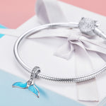 S925 スターリングシルバー オーシャン フィッシュテール ペンダント ネックレス DIY アクセサリー, SCC1067