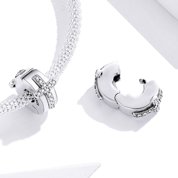 S925 スターリングシルバー DIY 個性派 ビーズアクセサリー クロス位置調整バックル シルバービーズ