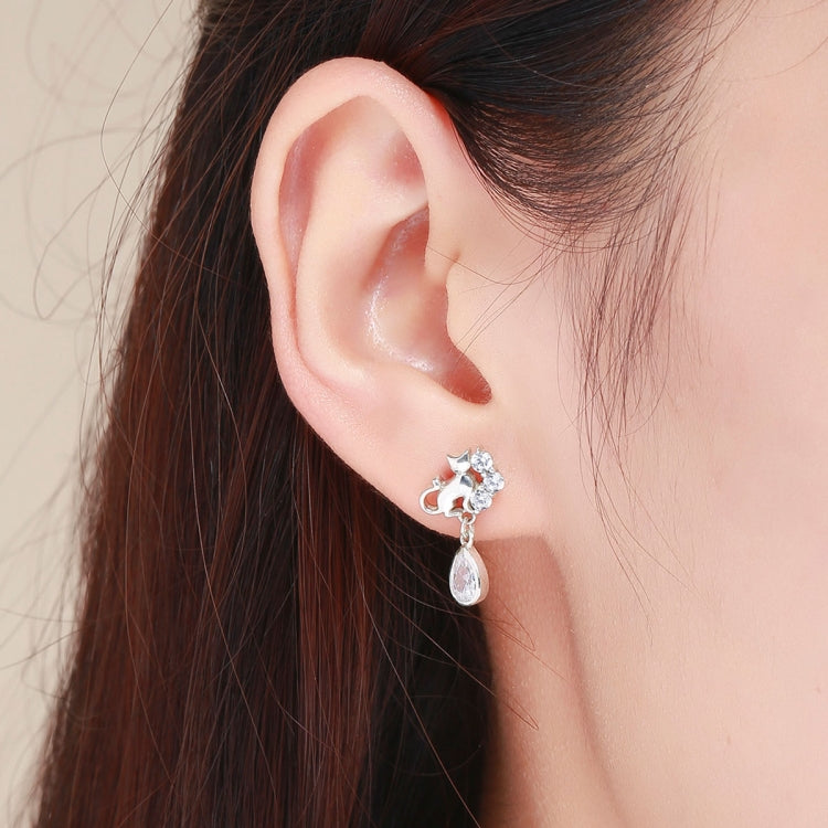 S925 スターリングシルバー 猫 レトロピアス レディースピアス, SCE424