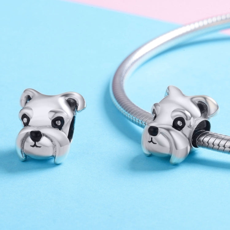 S925 スターリングシルバービーズ かわいいシュナウザー プラチナメッキアクセサリーペンダント ルースビーズ、SCC835