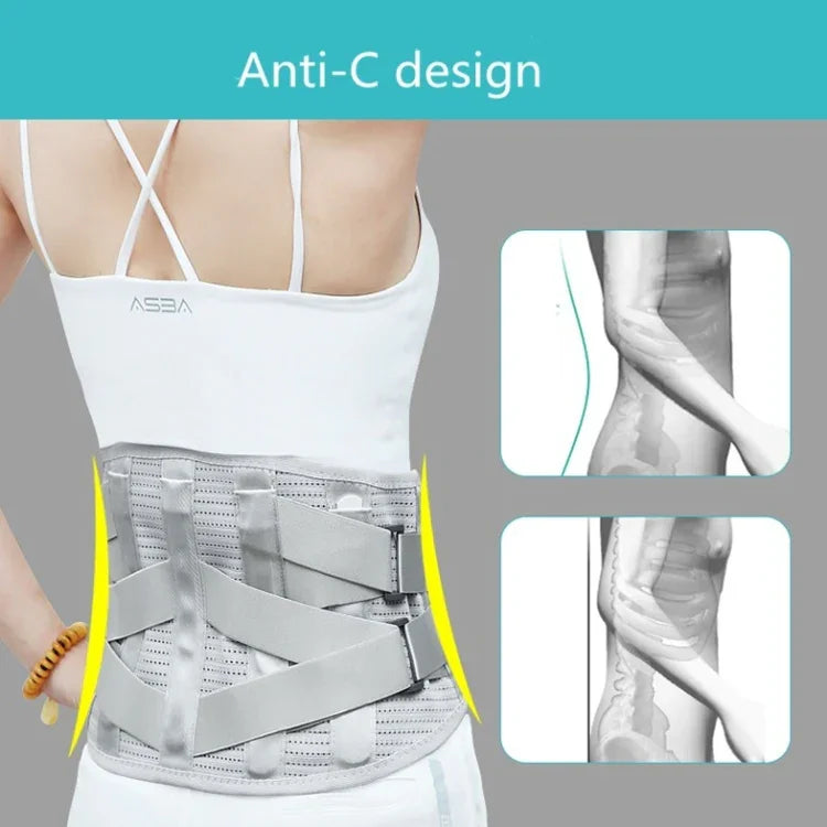鋼板サポート 暖かく通気性のある医療用腰ベルト 腰部装具、S、M、L、XL、XXL